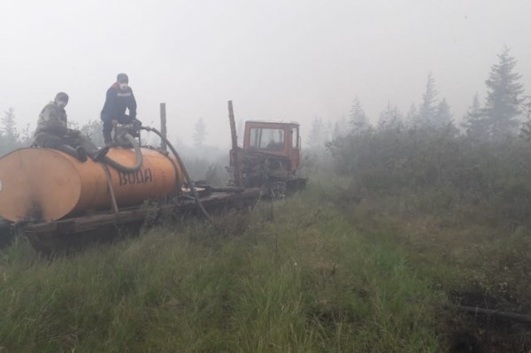 В селе Эбях Среднеколымского района возобновился ранее локализованный лесной пожар